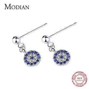 Sterling Evil eye silver drop earrings